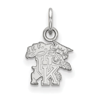 Sterling Silver Rhodium-plated LogoArt University of Kentucky U-K Wildcat Extra Small Pendant