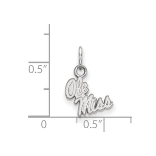 10k White Gold LogoArt University of Mississippi Ole Miss Extra Small Pendant