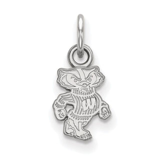 14k White Gold LogoArt University of Wisconsin Badger Extra Small Pendant 4W043UWI