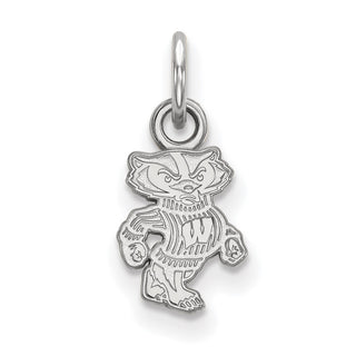 14k White Gold LogoArt University of Wisconsin Badger Extra Small Pendant 4W043UWI
