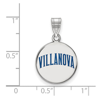 Sterling Silver Rhodium-plated LogoArt Villanova University Medium Enameled Disc Pendant