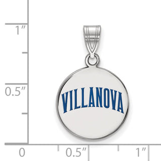 Sterling Silver Rhodium-plated LogoArt Villanova University Medium Enameled Disc Pendant