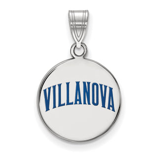 Sterling Silver Rhodium-plated LogoArt Villanova University Medium Enameled Disc Pendant