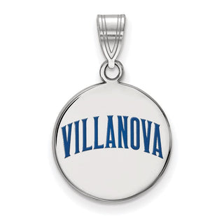Sterling Silver Rhodium-plated LogoArt Villanova University Medium Enameled Disc Pendant