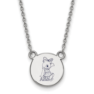 Sterling Silver Rhodium-plated LogoArt Alpha Xi Delta Sorority Symbol Small Color Enamel Pendant 18 inch Necklace SS044AXD-18