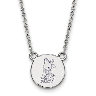 Sterling Silver Rhodium-plated LogoArt Alpha Xi Delta Sorority Symbol Small Color Enamel Pendant 18 inch Necklace SS044AXD-18