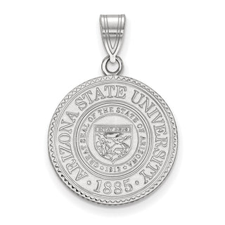 Sterling Silver Rhodium-plated LogoArt Arizona State University Large Crest Pendant