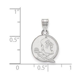 10k White Gold LogoArt Florida State University Seminole Small Pendant