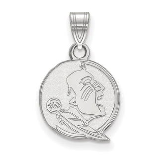 14k White Gold LogoArt Florida State University Seminole Small Pendant