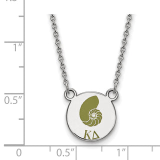 Sterling Silver Rhodium-plated LogoArt Kappa Delta Sorority Symbol Small Color Enamel Pendant 18 inch Necklace SS044KD-18