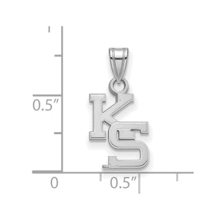 Sterling Silver Rhodium-plated LogoArt Kansas State University K-S Small Pendant