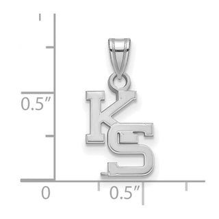 10k White Gold LogoArt Kansas State University K-S Small Pendant