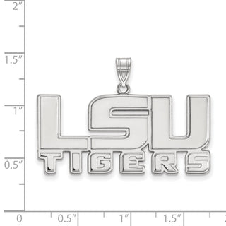 10k White Gold LogoArt Louisiana State University L-S-U Tigers Large Pendant