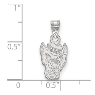 14k White Gold LogoArt North Carolina State University Wolf Small Pendant 4W044NCS