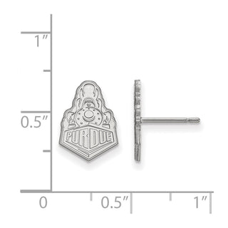 10k White Gold LogoArt Purdue University Boilermakers Train Logo Small Post Earrings