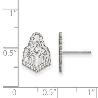 10k White Gold LogoArt Purdue University Boilermakers Train Logo Small Post Earrings