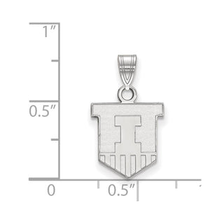 10k White Gold LogoArt University of Illinois Victory Badge Small Pendant