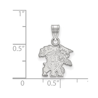 Sterling Silver Rhodium-plated LogoArt University of Kentucky U-K Wildcat Small Pendant