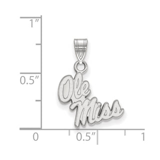 14k White Gold LogoArt University of Mississippi Ole Miss Small Pendant