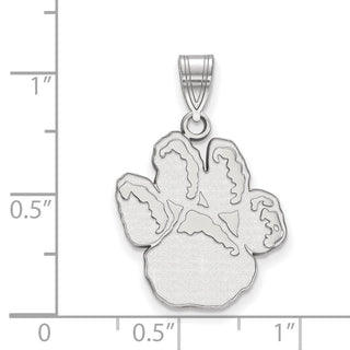 14k White Gold LogoArt University of Pittsburgh Panther Paw Large Pendant