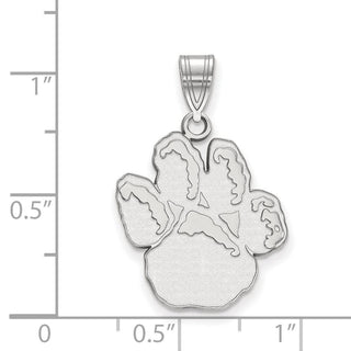 Sterling Silver Rhodium-plated LogoArt University of Pittsburgh Panther Paw Large Pendant