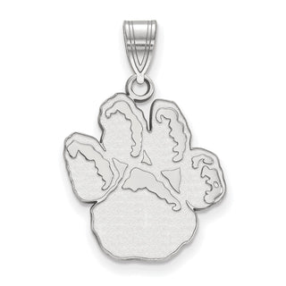 Sterling Silver Rhodium-plated LogoArt University of Pittsburgh Panther Paw Large Pendant