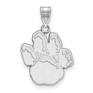 Sterling Silver Rhodium-plated LogoArt University of Pittsburgh Panther Paw Large Pendant