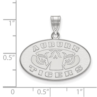 10k White Gold LogoArt Auburn Tigers Medium Pendant
