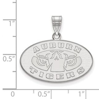 10k White Gold LogoArt Auburn Tigers Medium Pendant