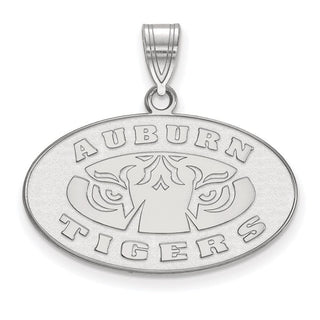 Sterling Silver Rhodium-plated LogoArt Auburn Tigers Medium Pendant