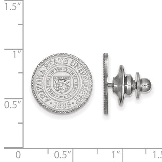 Sterling Silver Rhodium-plated LogoArt Arizona State University Crest Lapel Pin