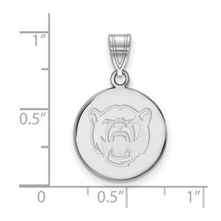 Sterling Silver Rhodium-plated LogoArt Baylor University Medium Disc Pendant