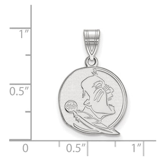 10k White Gold LogoArt Florida State University Seminole Medium Pendant
