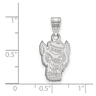 10k White Gold LogoArt North Carolina State University Wolf Medium Pendant