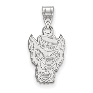 10k White Gold LogoArt North Carolina State University Wolf Medium Pendant