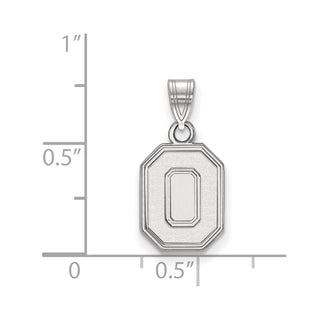 10k White Gold LogoArt The Ohio State University Letter O Small Pendant