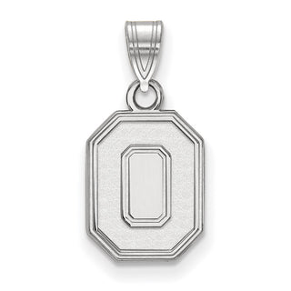 14k White Gold LogoArt The Ohio State University Letter O Small Pendant