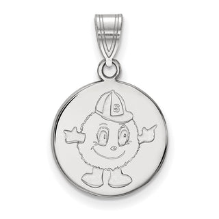 Sterling Silver Rhodium-plated LogoArt Syracuse University Mascot Medium Disc Pendant