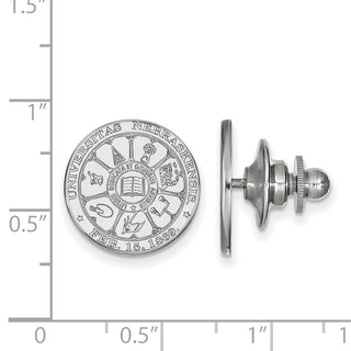 14k White Gold LogoArt University of Nebraska Crest Lapel Pin