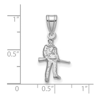 Sterling Silver Rhodium-plated LogoArt West Virginia University Mountaineer Medium Pendant
