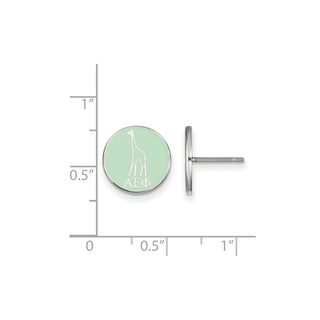 Sterling Silver Rhodium-plated LogoArt Alpha Epsilon Phi Sorority Symbol Color Enamel Post Earrings SS046AEP