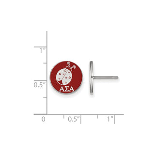 Sterling Silver Rhodium-plated LogoArt Alpha Sigma Alpha Sorority Symbol Color Enamel Post Earrings SS046ASI