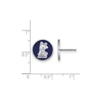 Sterling Silver Rhodium-plated LogoArt Alpha Xi Delta Sorority Symbol Color Enamel Post Earrings SS046AXD