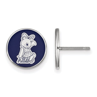 Sterling Silver Rhodium-plated LogoArt Alpha Xi Delta Sorority Symbol Color Enamel Post Earrings SS046AXD