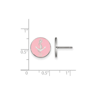 Sterling Silver Rhodium-plated LogoArt Delta Gamma Sorority Symbol Color Enamel Post Earrings SS046DG