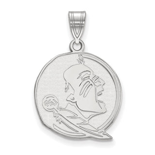 14k White Gold LogoArt Florida State University Seminole Large Pendant