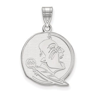 10k White Gold LogoArt Florida State University Seminole Large Pendant
