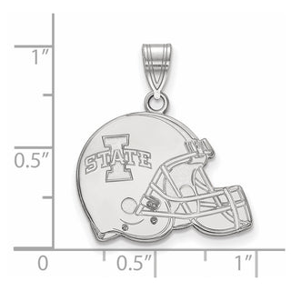 10k White Gold LogoArt Iowa State University Football Helmet Pendant