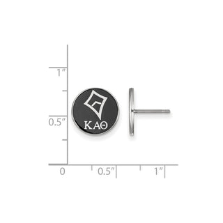 Sterling Silver Rhodium-plated LogoArt Kappa Alpha Theta Sorority Symbol Color Enamel Post Earrings SS046KAT