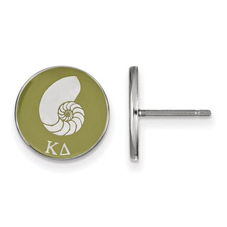 Sterling Silver Rhodium-plated LogoArt Kappa Delta Sorority Symbol Color Enamel Post Earrings SS046KD
